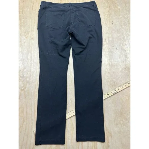 Eileen Fisher Black Dress Pants Sz 8 Straight Leg Viscose‎ Nylon Spandex Office - Picture 4 of 6